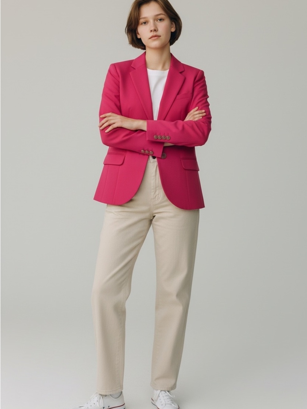 Ann Taylor Bright Fuchsia Tailored Blazer